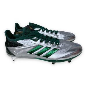 Adidas Adizero Afterburner 4 Mens 13.5 BY4116 Baseball Cleats LE Green Silver
